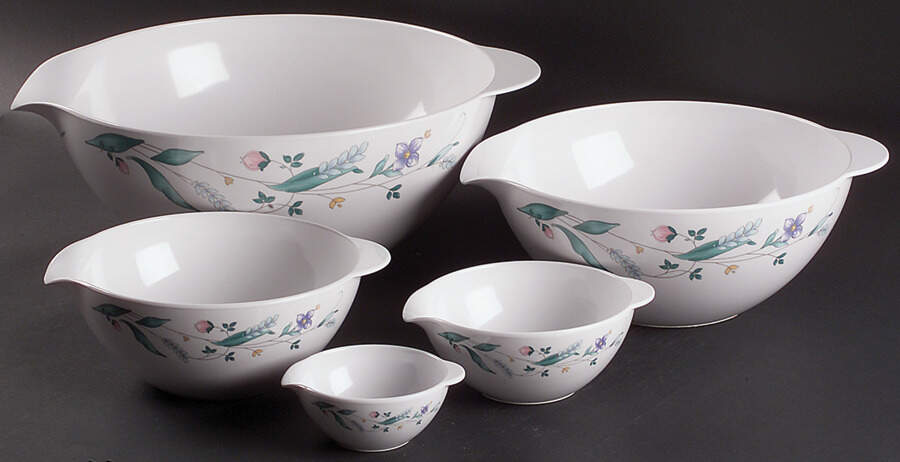 April (Set of 5) Nesting Melamine Mixing Bowls by Pfaltzgraff-1