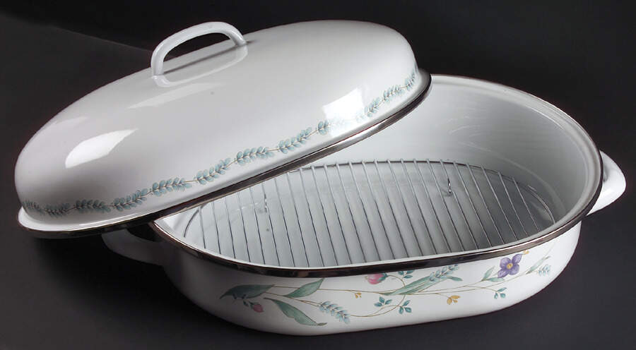 April Oval Covered Metal Roaster by Pfaltzgraff-1