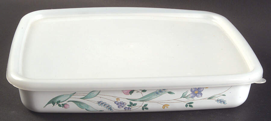 April 10" Rectangular Metal Baker W/Plastic Lid by Pfaltzgraff-1