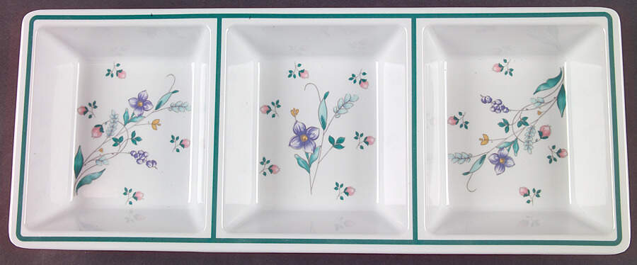 April Melamine 3 Section Rectangular Tray by Pfaltzgraff-1