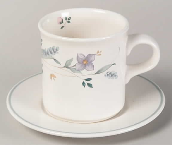 April Flat Cup & Saucer Set by Pfaltzgraff-1