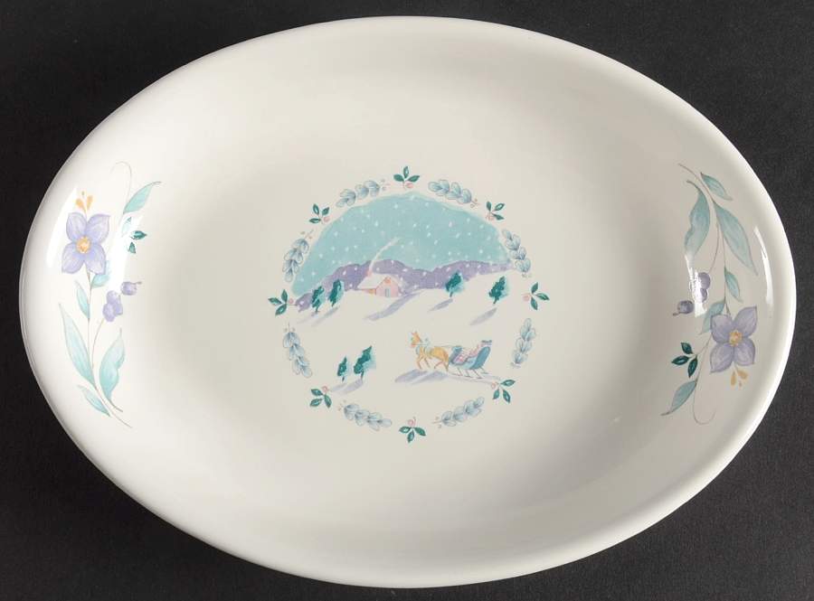 April 8" Oval Christmas Tray by Pfaltzgraff-1