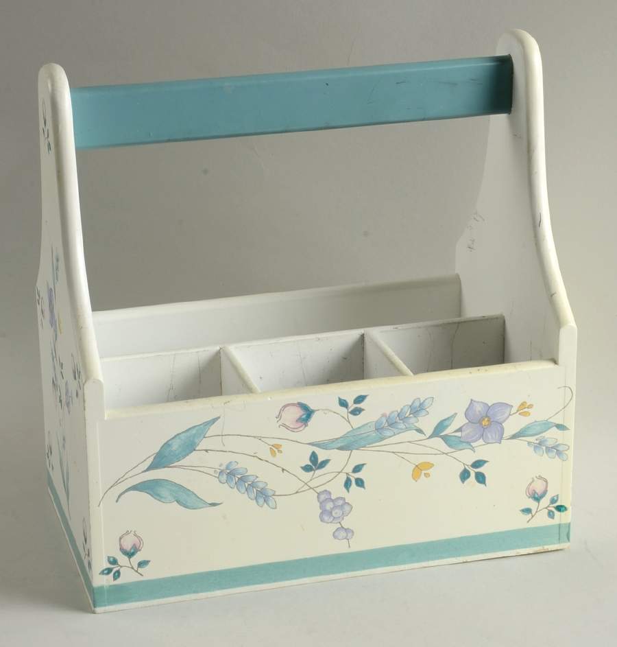 April Wood Silverware/Napkin Caddy by Pfaltzgraff-1