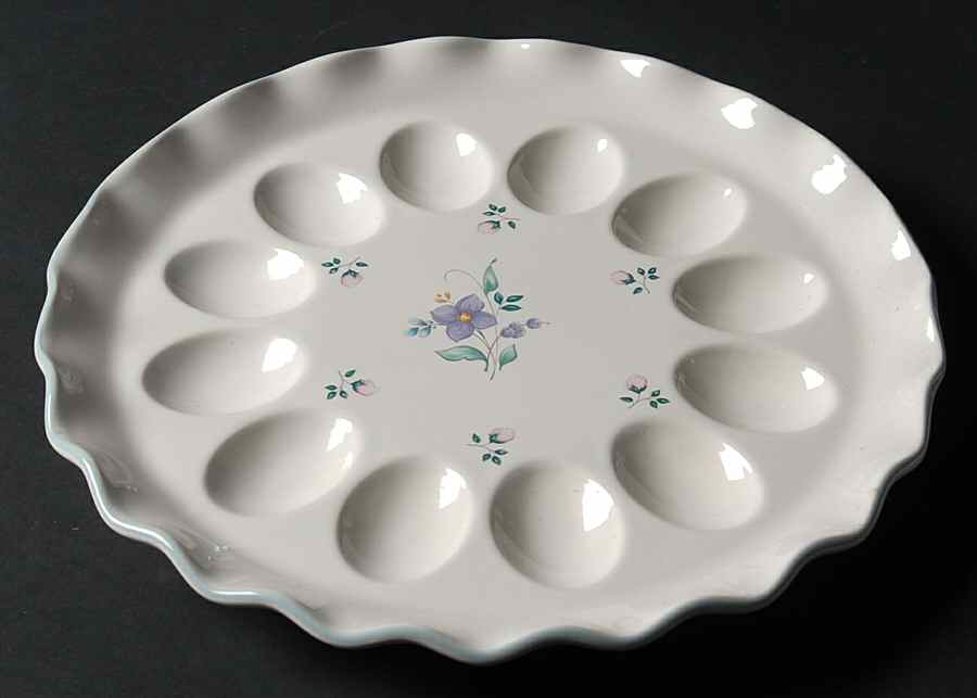 April Fluted Deviled Egg Plate by Pfaltzgraff-1