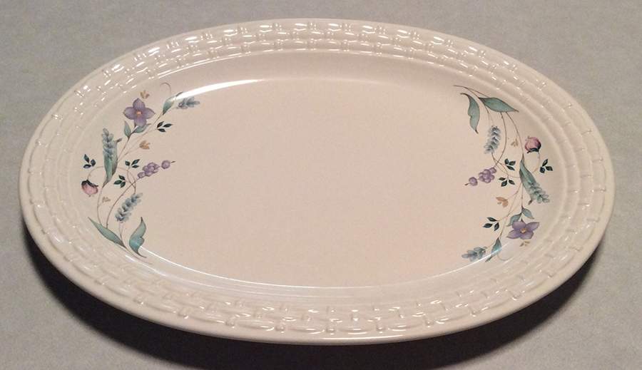 April 14" Oval Basketweave Serving Platter by Pfaltzgraff-1