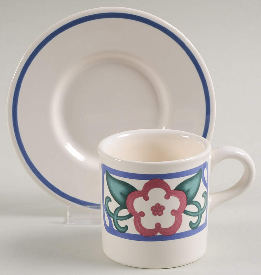 Arbor Vine Flat Demitasse Cup & Saucer Set by Pfaltzgraff-1