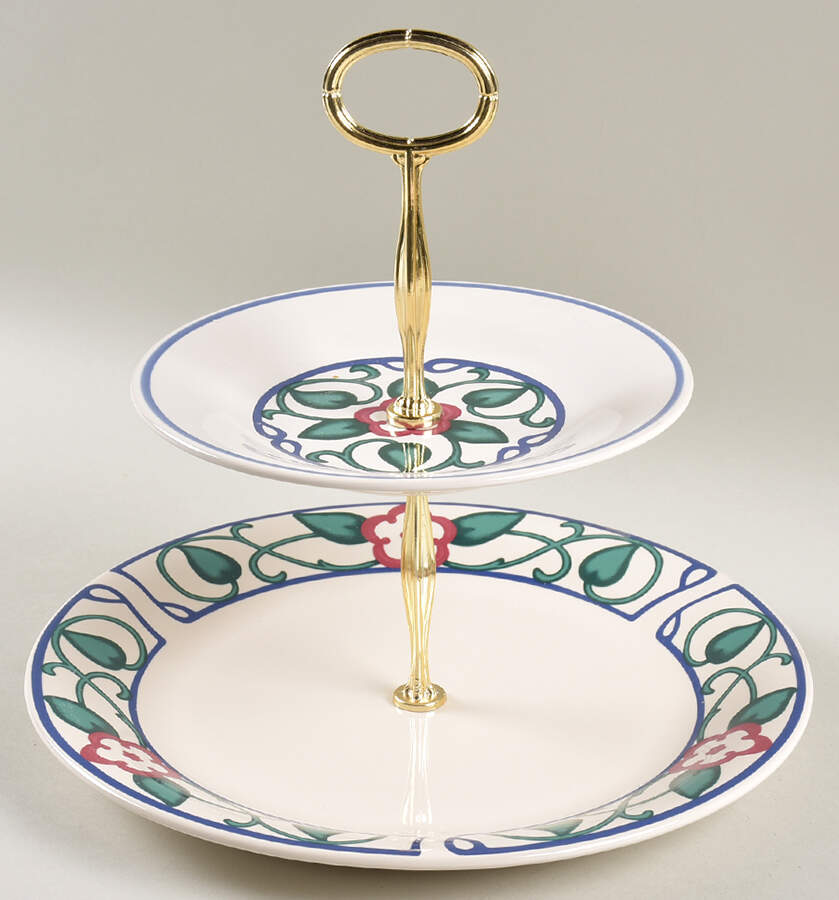 Arbor Vine 6 5/8"-10"  2 Tiered Serving Tray (Dp, Sp) HC by Pfaltzgraff-1