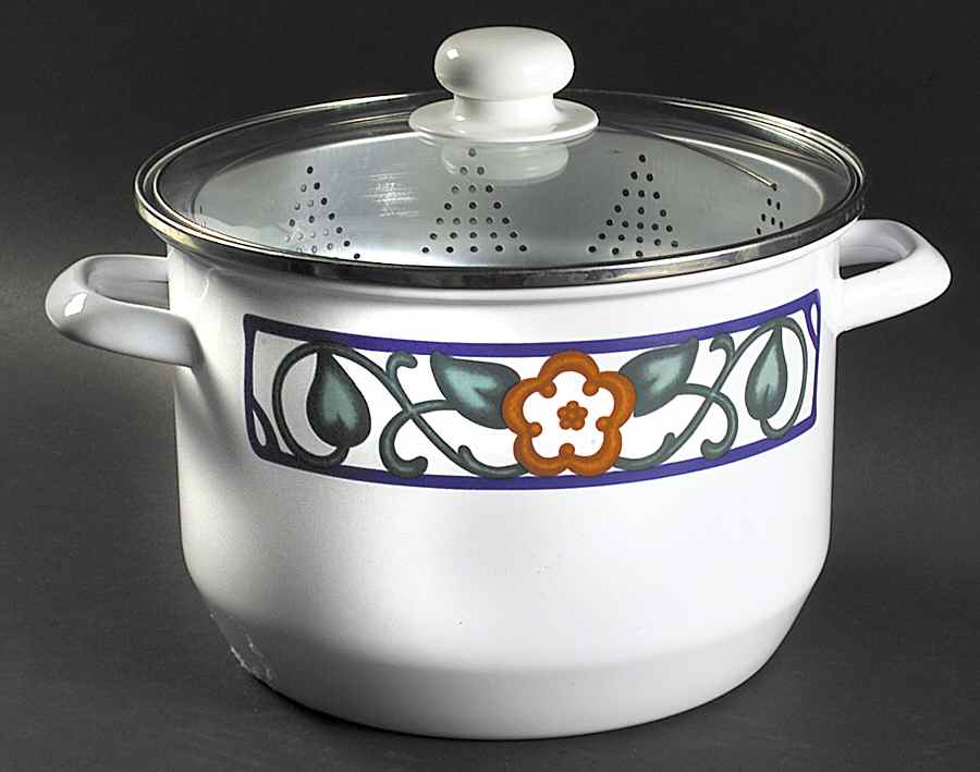 Arbor Vine 8 Quart Stockpot/Steamer with Glass Lid by Pfaltzgraff-1