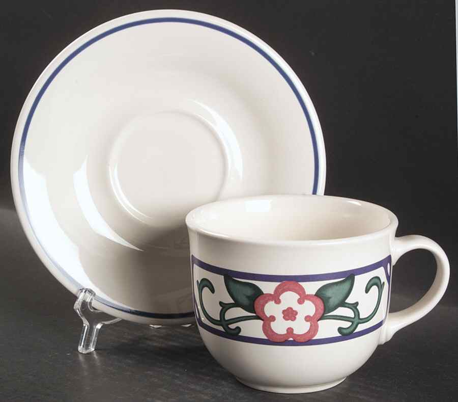 Arbor Vine Oversized Cup & Saucer Set by Pfaltzgraff-1