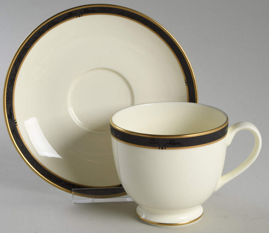 Astoria Footed Cup & Saucer Set by Pfaltzgraff-1