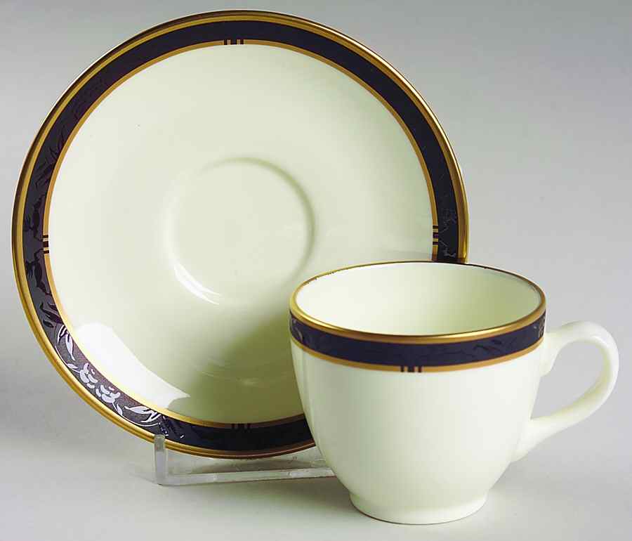 Astoria Footed Demitasse Cup & Saucer Set by Pfaltzgraff-1