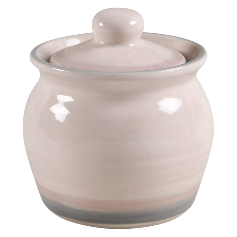 Aura Pink Sugar Bowl & Lid by Pfaltzgraff-1