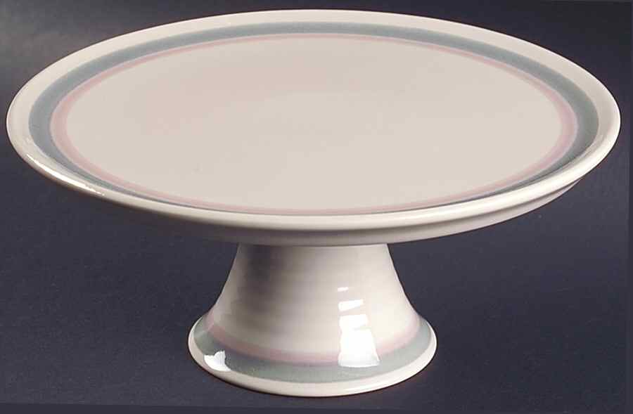 Aura Pink 9" Diameter Pedestal Cake Stand by Pfaltzgraff-1