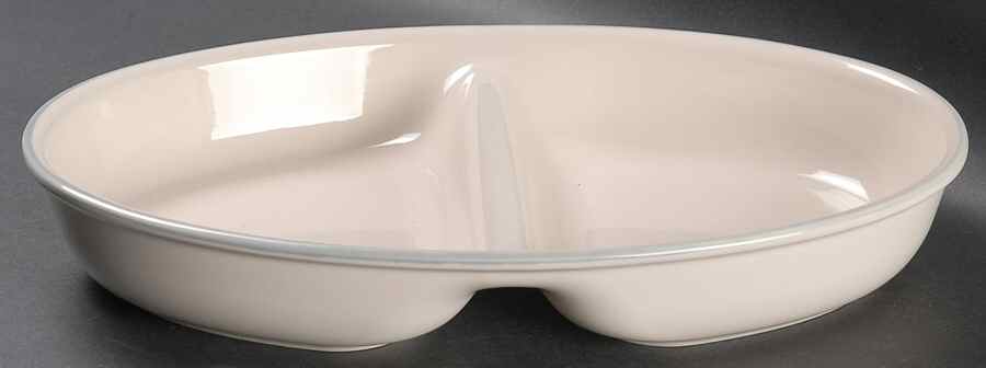Aura Pink 12" Oval Divided Vegetable Bowl by Pfaltzgraff-1