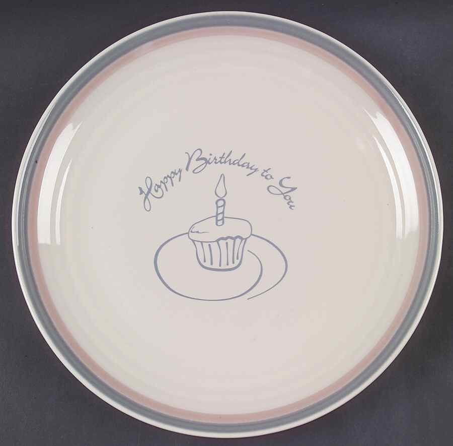 Aura Pink "Happy Birthday" Dinner Plate by Pfaltzgraff-1