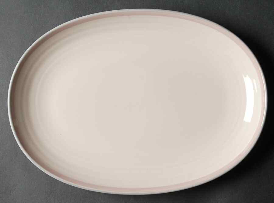 Aura Pink 11" Oval Serving Platter by Pfaltzgraff-1