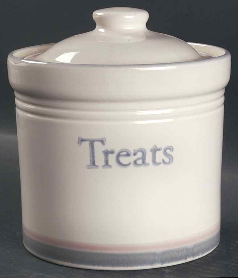 Aura Pink Treat Jar & Lid by Pfaltzgraff-1