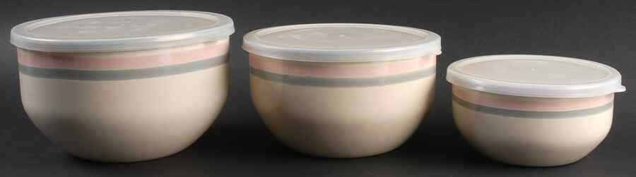 Aura Pink 3 Pc Metal Bowl & Plastic Lid (5 3/4", 7", 7 3/4") by Pfaltzgraff-1