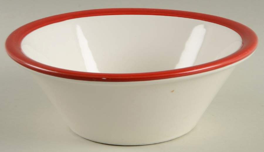 Banded Red Coupe Cereal Bowl by Pfaltzgraff-1