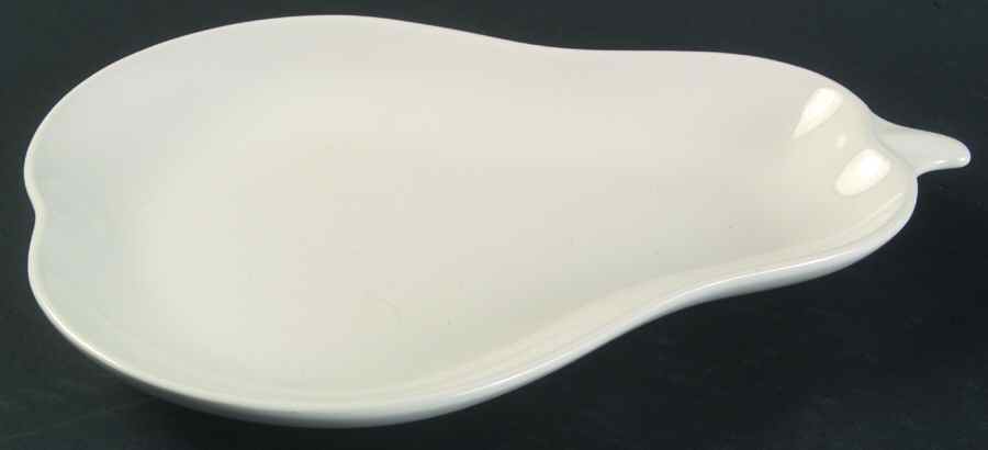 Basic White Pear Shaped Plate by Pfaltzgraff-1