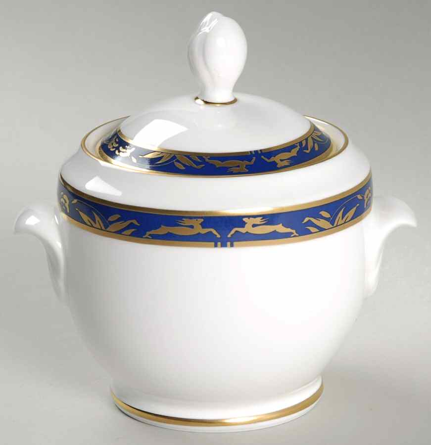 Blue Esplanade Sugar Bowl & Lid by Pfaltzgraff-1