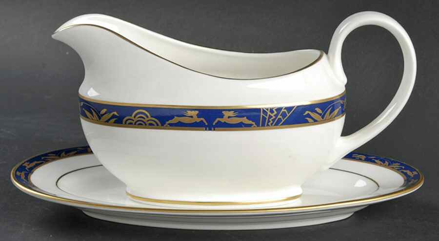 Blue Esplanade Gravy Boat & Underplate by Pfaltzgraff-1