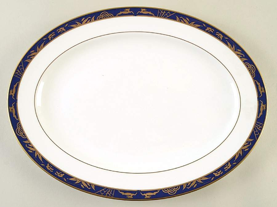 Blue Esplanade 14" Oval Serving Platter by Pfaltzgraff-1