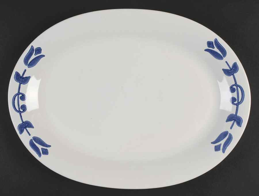 Blue Tulip 14" Oval Serving Platter by Pfaltzgraff-1