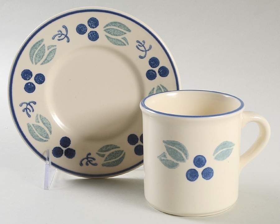 Blueberry Flat Cup & Saucer Set by Pfaltzgraff-1
