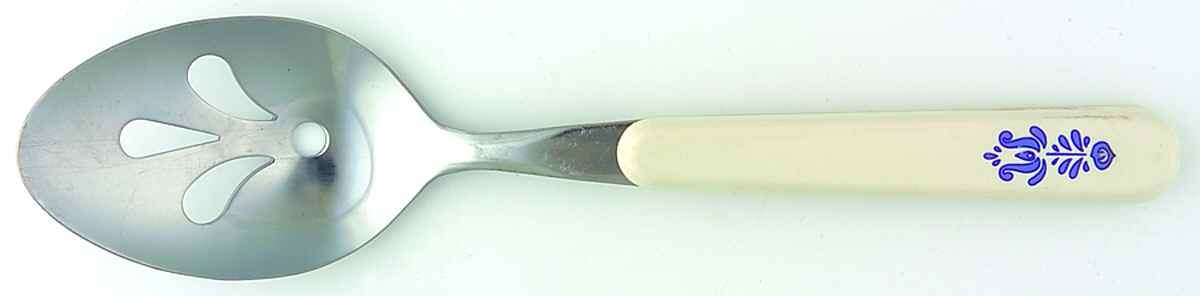 Blue Village Pierced Tablespoon (Serving Spoon) by Pfaltzgraff-1