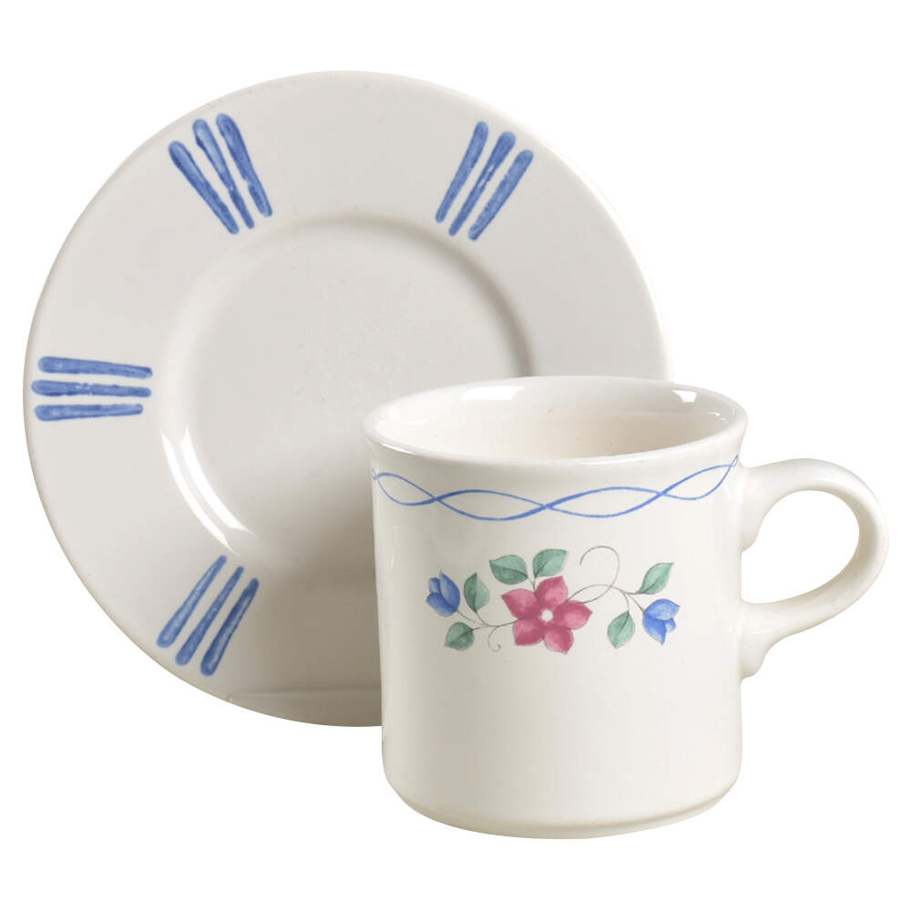 Bonnie Brae Flat Cup & Saucer Set by Pfaltzgraff-1