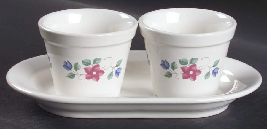 Bonnie Brae Herb Pots with Tray (2 Pots and 1 Tray) by Pfaltzgraff-1