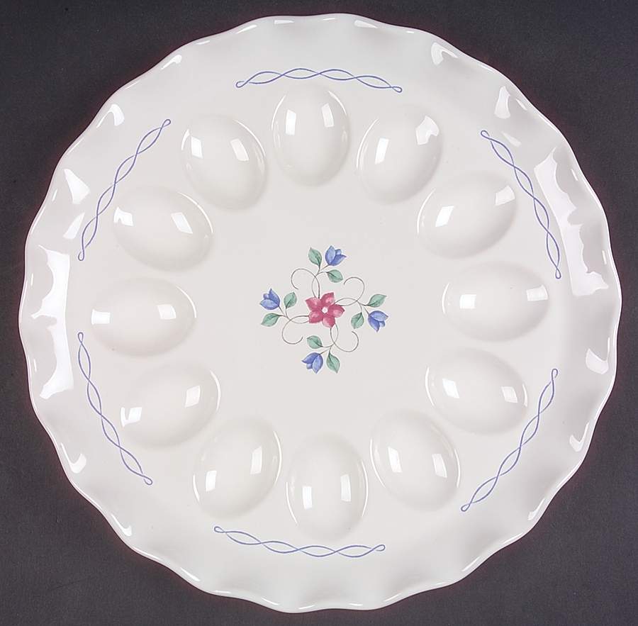 Bonnie Brae Fluted Deviled Egg Plate by Pfaltzgraff-1