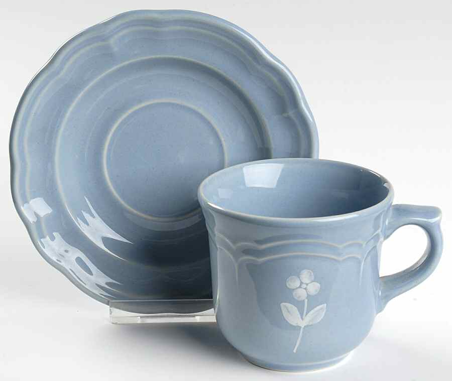 Bouquet Flat Cup & Saucer Set by Pfaltzgraff-1