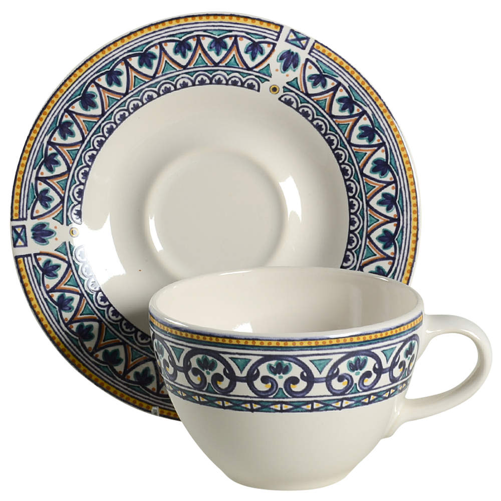 Capistrano Flat Cup & Saucer Set by Pfaltzgraff-1