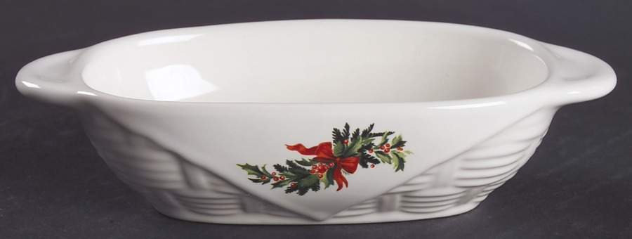 Christmas Heritage Scouring Pad Holder-Basketweave W/Handles by Pfaltzgraff-1