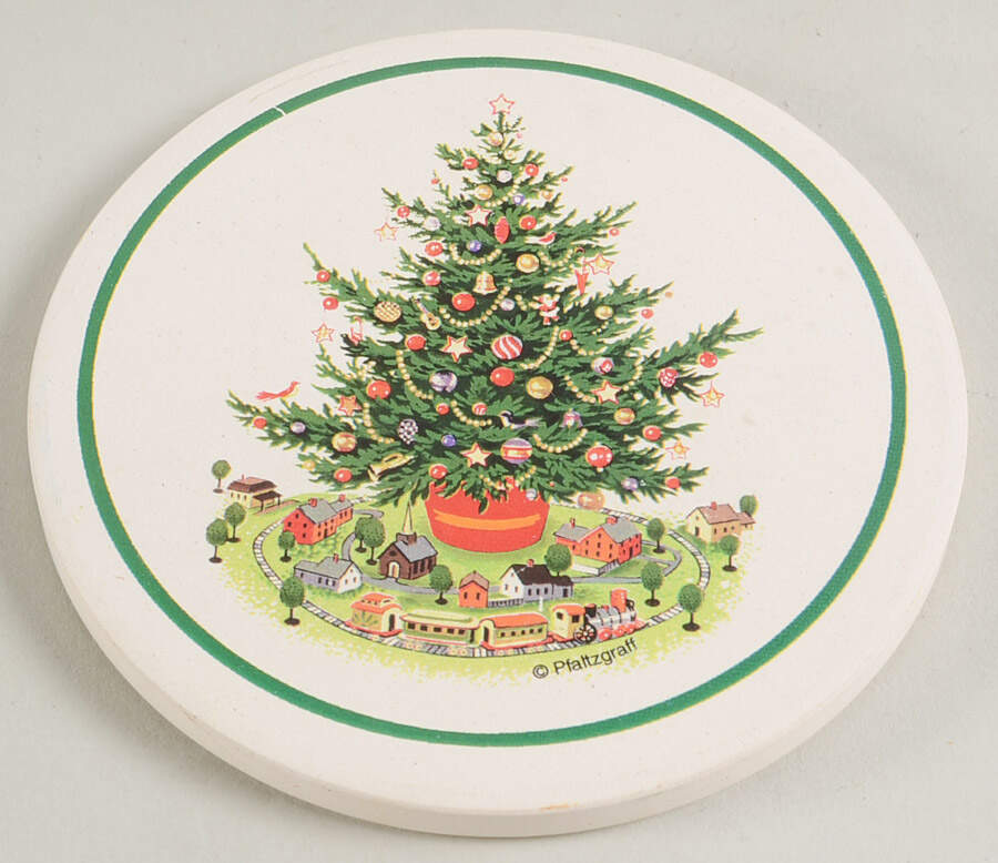 Christmas Heritage Round (Thirsty) Stone Coaster by Pfaltzgraff-1
