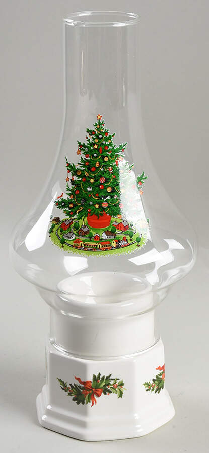 Christmas Heritage Hurricane Lamp & Globe by Pfaltzgraff-1