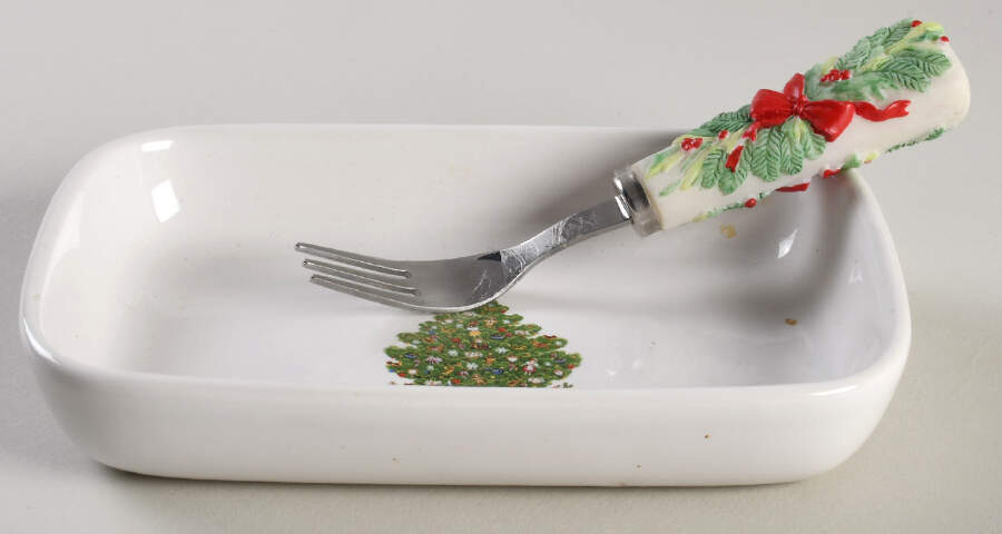 Christmas Heritage Hors d'Oeuvre Set (Tray and Fork) by Pfaltzgraff-1
