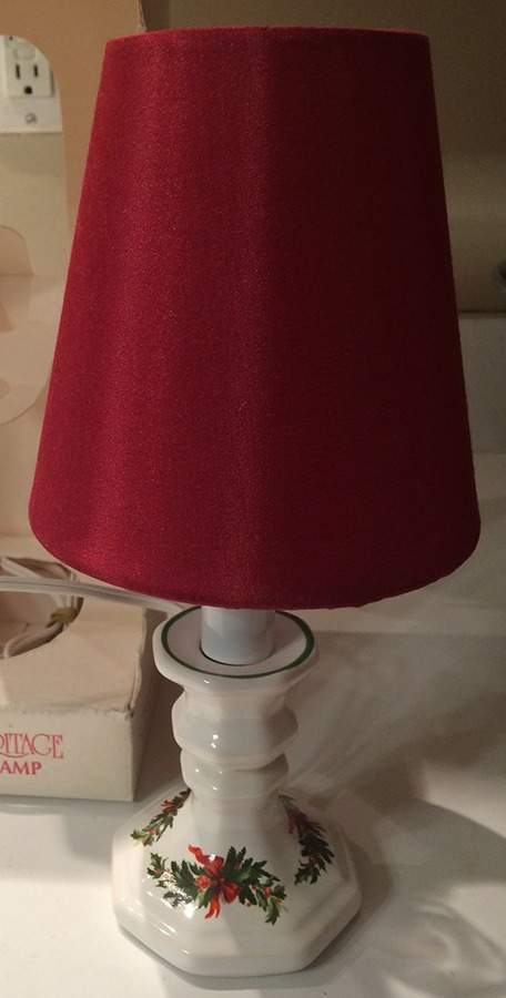 Christmas Heritage Candlestick Lamp & Shade by Pfaltzgraff-1