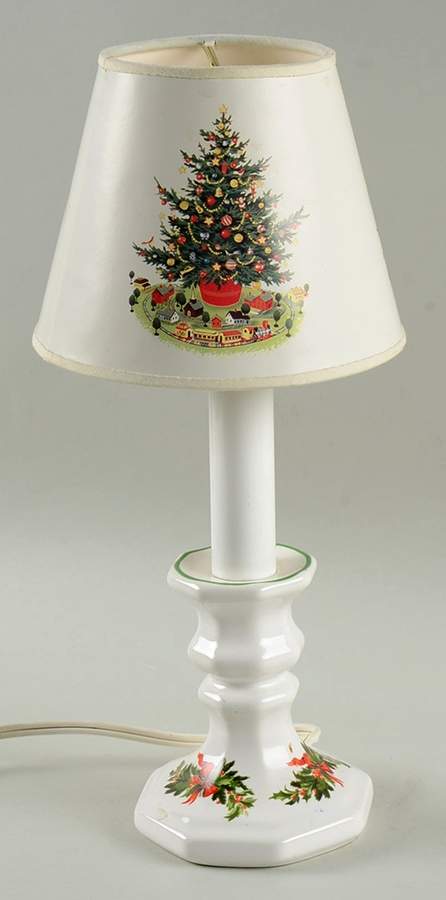 Christmas Heritage Electric Candlestick Lamp & Shade by Pfaltzgraff-1