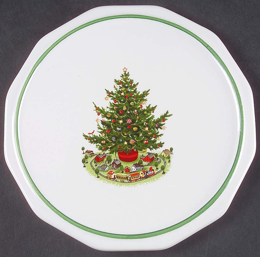 Christmas Heritage Round Cheese Dish No Lid by Pfaltzgraff-1