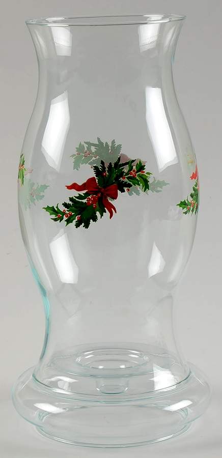 Christmas Heritage Glassware Hurricane by Pfaltzgraff-1