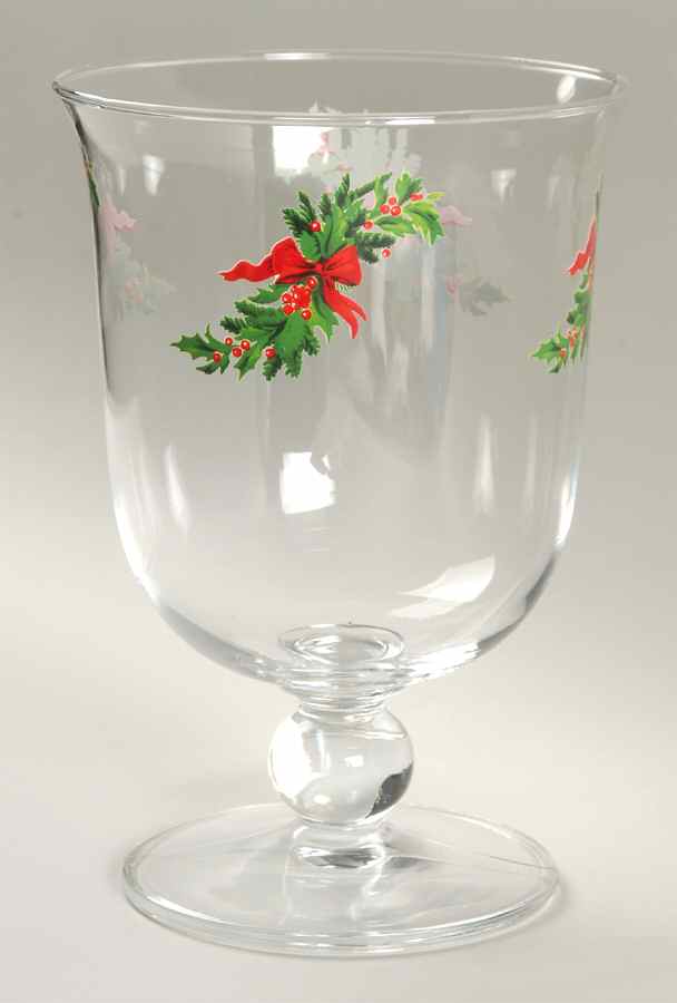 Christmas Heritage Pedestal Glassware Hurricane by Pfaltzgraff-1