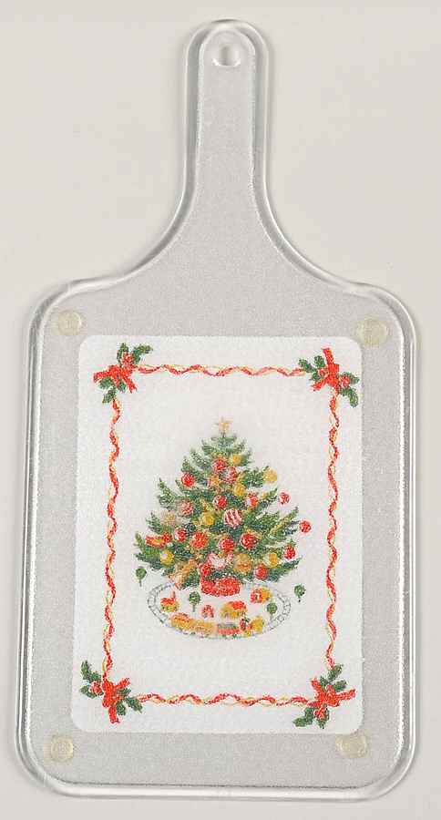 Christmas Heritage Acrylic 1 Handle Rectangular Cutting Board by Pfaltzgraff-1