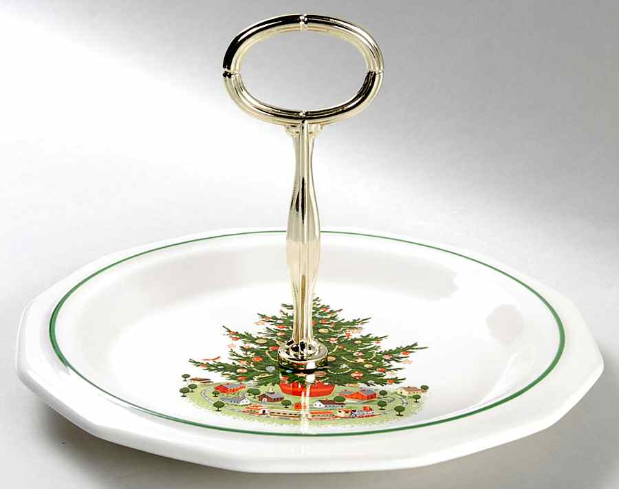 Christmas Heritage Round Serving Plate with Handle (SP) by Pfaltzgraff-1