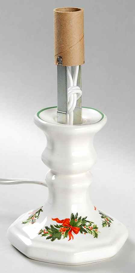 Christmas Heritage Electric Candlestick Lamp No Shade by Pfaltzgraff-1