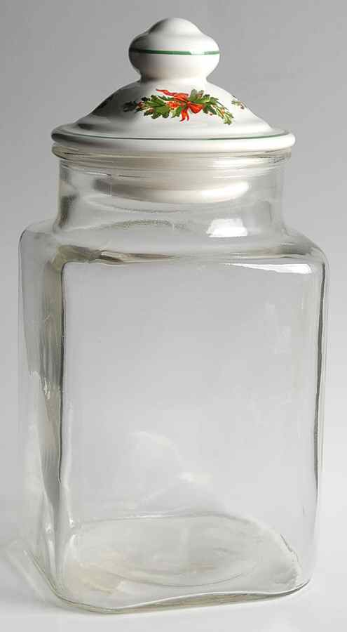 Christmas Heritage Large Glassware Canister by Pfaltzgraff-1