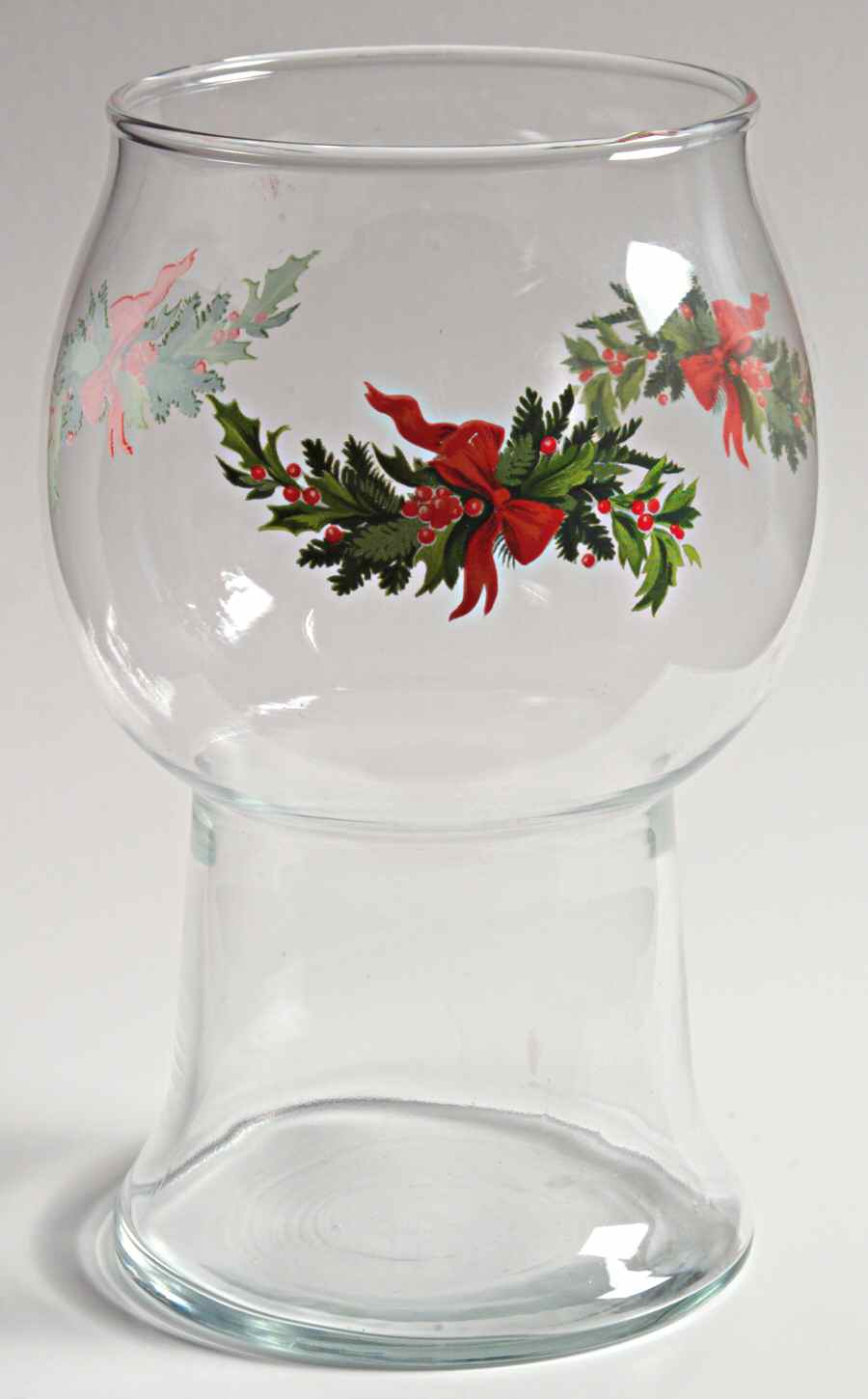 Christmas Heritage Glass Pillar Float Candleholder by Pfaltzgraff-1