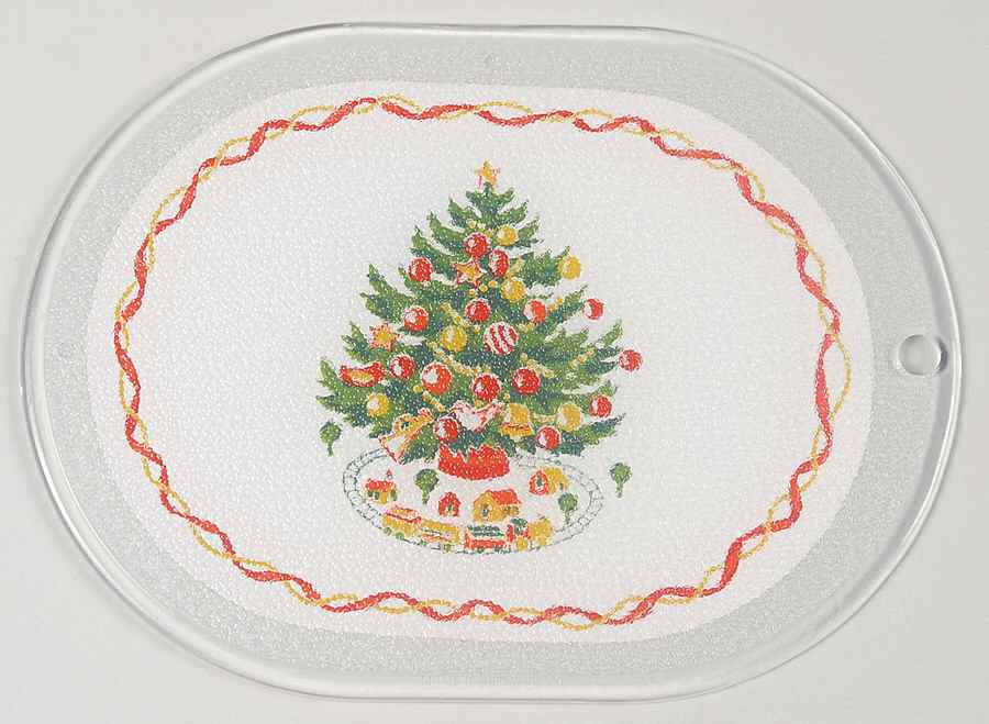 Christmas Heritage Small Oval Acrylic Cutting Board by Pfaltzgraff-1